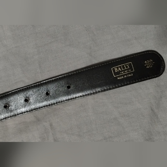 BALLY ITALIAN MADE BLACK LEATHER BELT - Picture 7 of 15